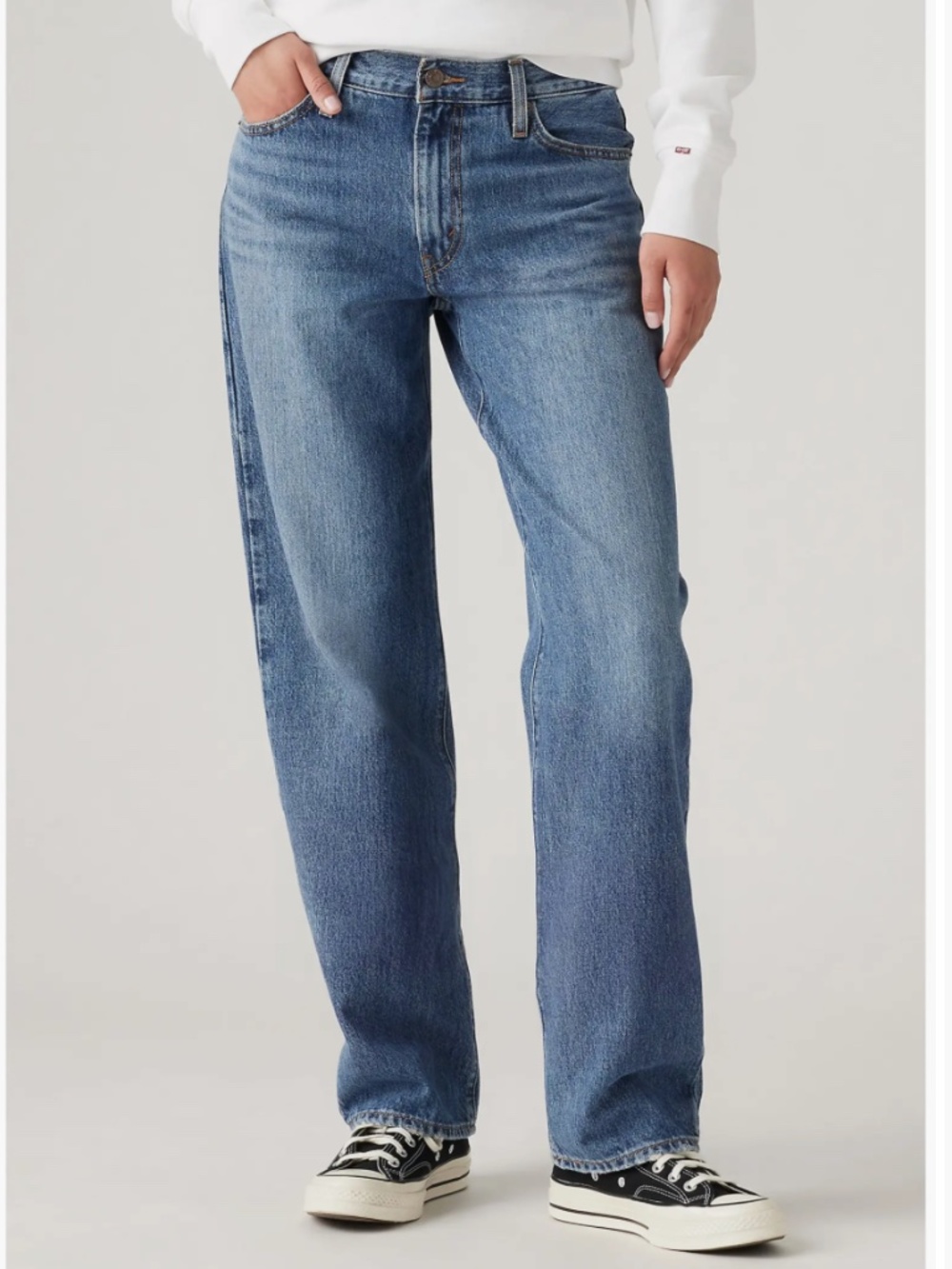 Levi's 94 Mid Rise Baggy Jeans, Size 26, Color: Worn Memory
